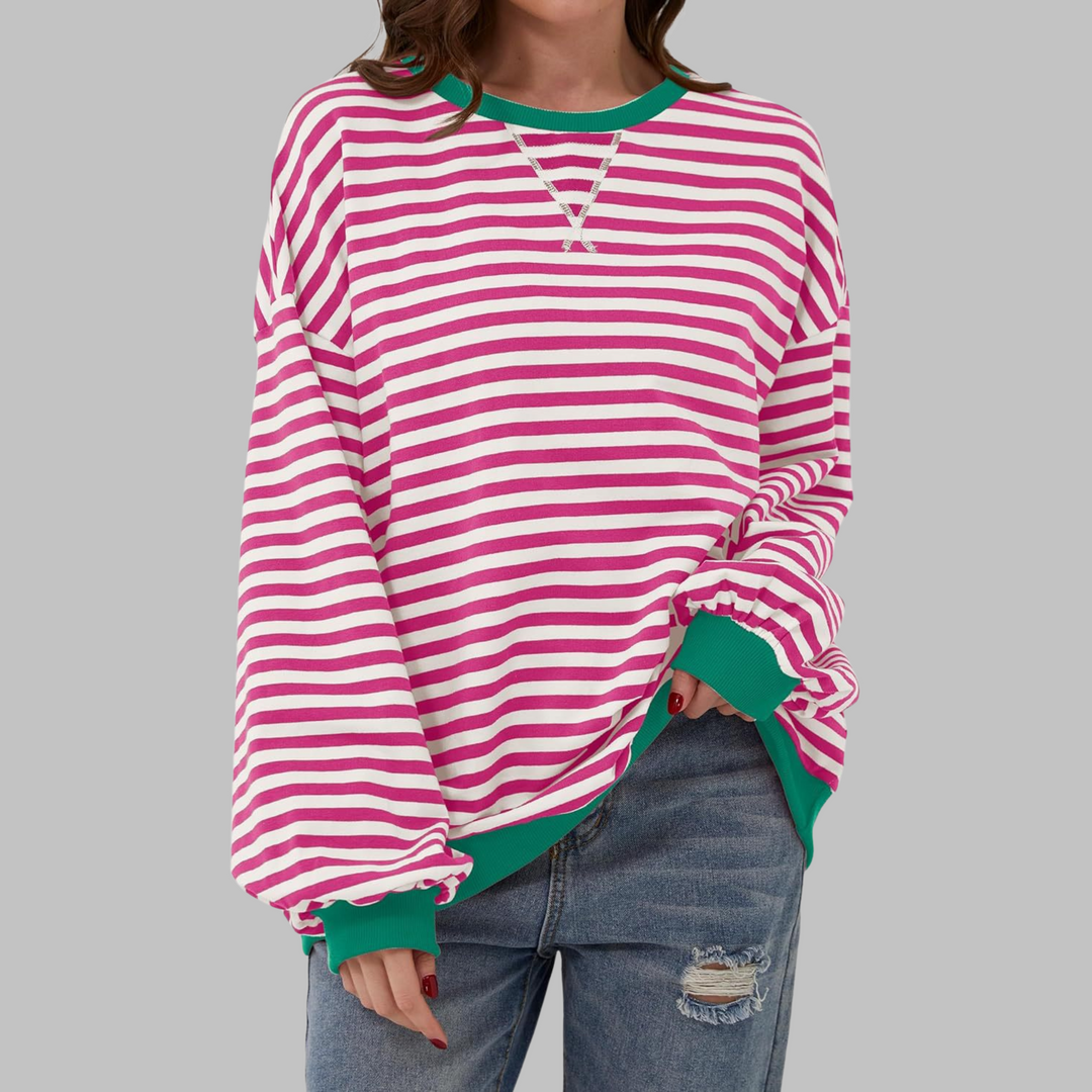 MELORNA – STILFULD LANGÆRMET STRIBET SWEATER