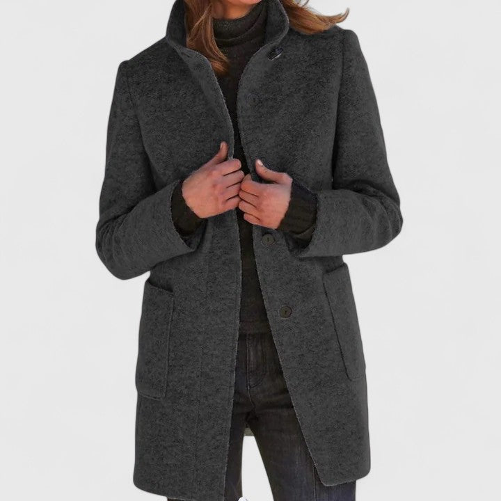 MERAVEN – High-Collar Wool Coat