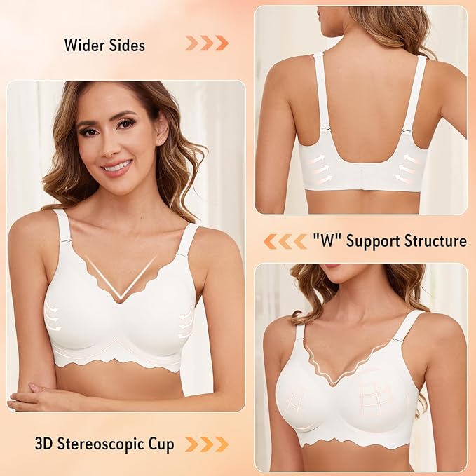LYANORA – SOFTWAVE FULD DÆKKENDE BØJLEFRI PUSH-UP BH – NUDE SKIN