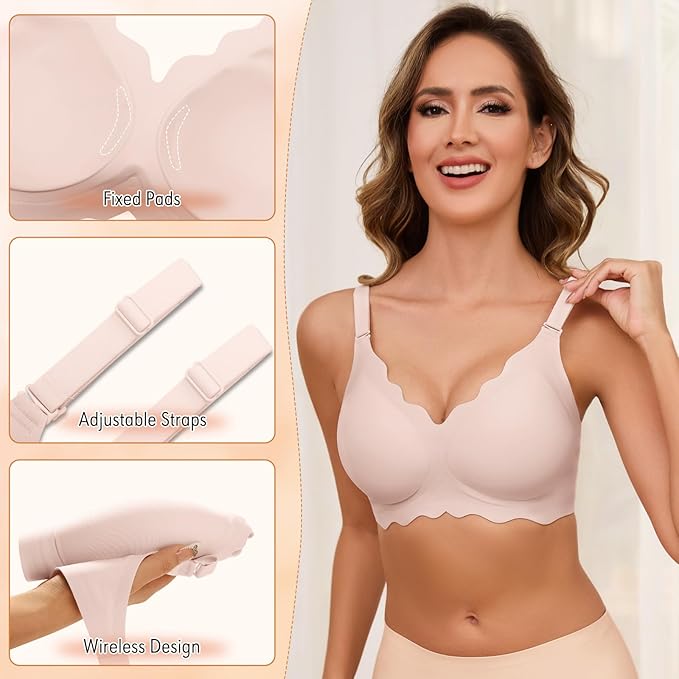 LYANORA – SOFTWAVE FULD DÆKKENDE BØJLEFRI PUSH-UP BH – NUDE SKIN