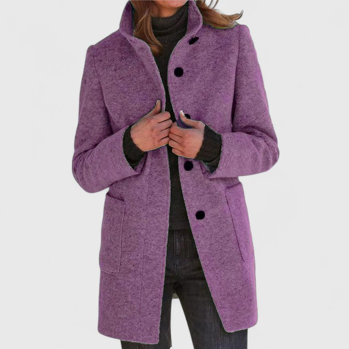 MERAVEN – High-Collar Wool Coat