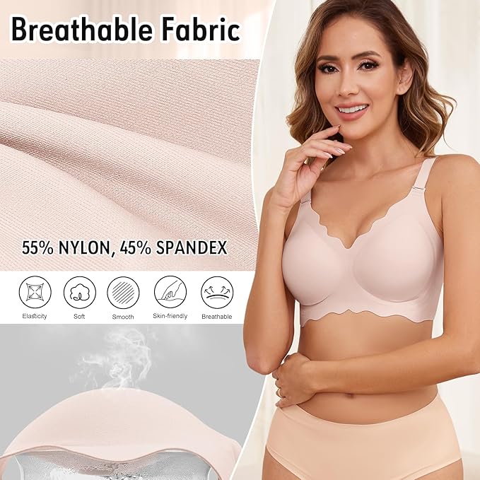 LYANORA – SOFTWAVE FULD DÆKKENDE BØJLEFRI PUSH-UP BH – NUDE SKIN