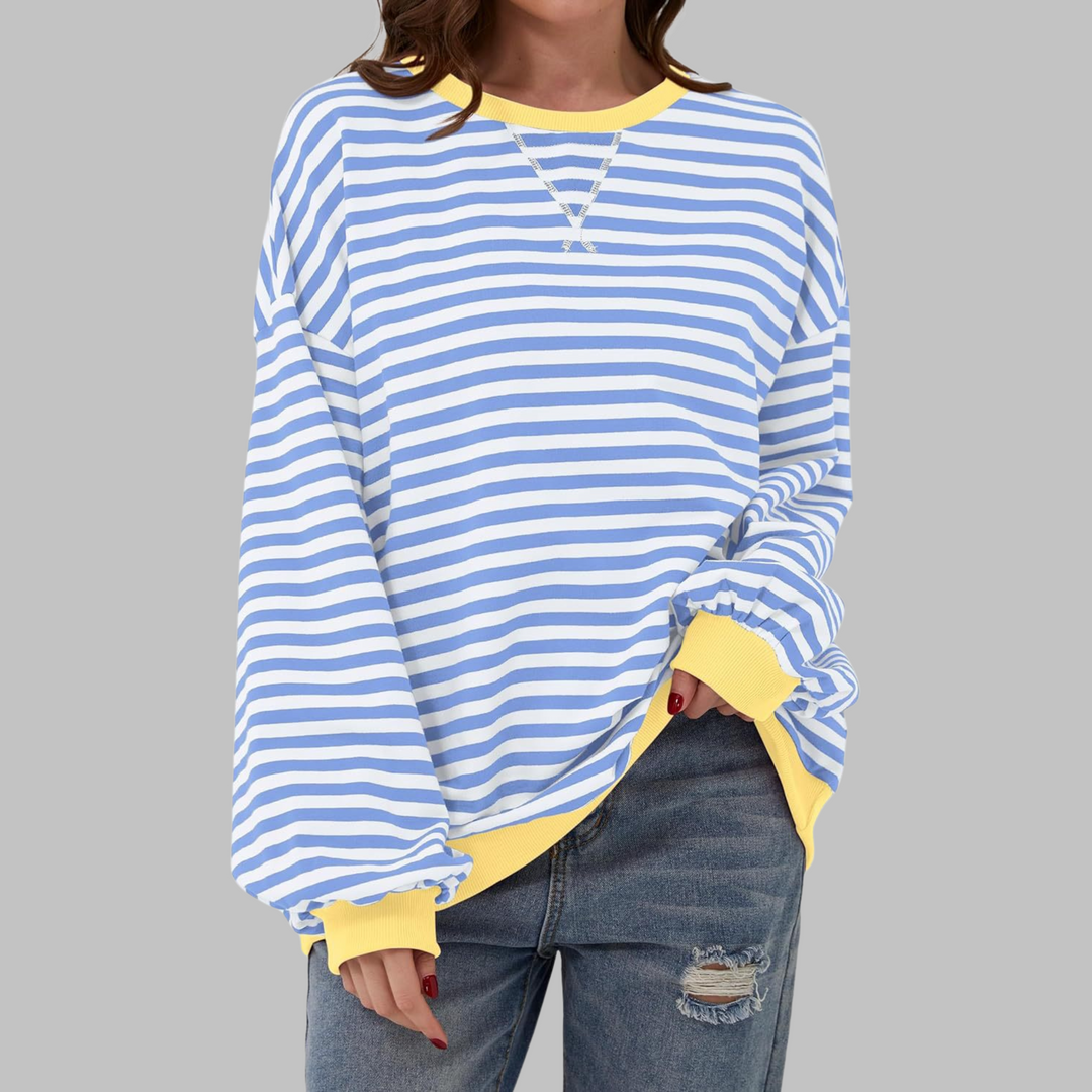 MELORNA – STILFULD LANGÆRMET STRIBET SWEATER