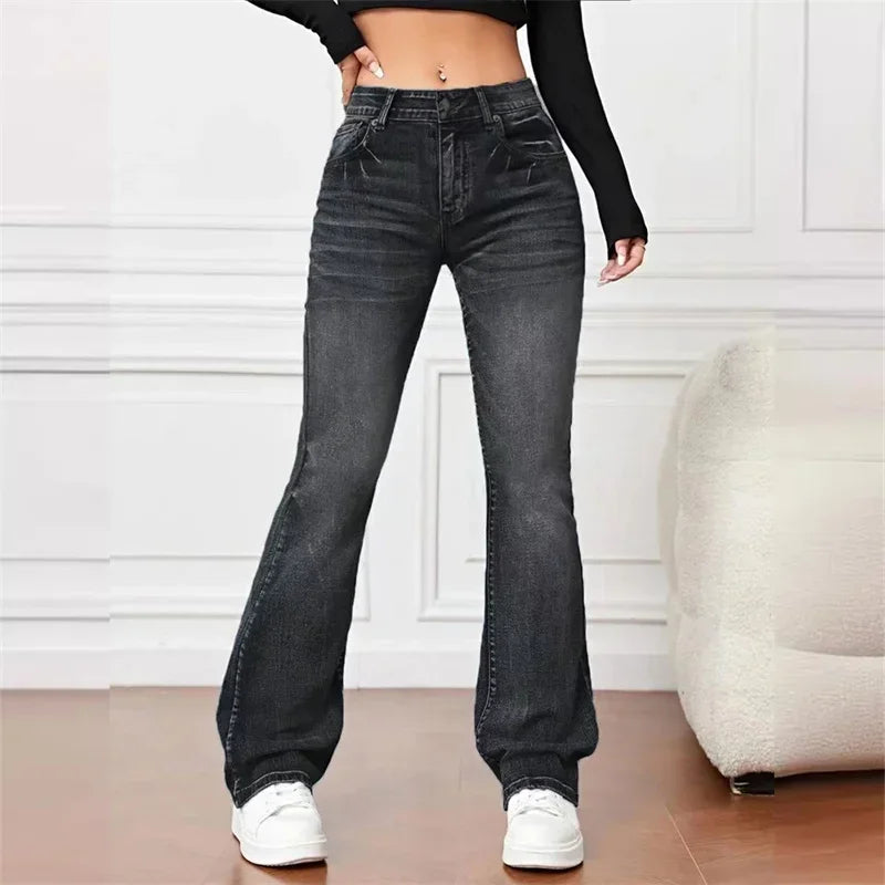 ZARA - VINTAGE FLARE JEANS MED MELLEMHØJ TALJE