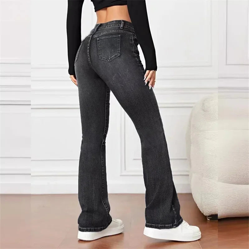 ZARA - VINTAGE FLARE JEANS MED MELLEMHØJ TALJE