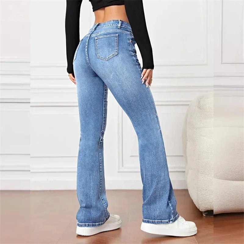 ZARA - VINTAGE FLARE JEANS MED MELLEMHØJ TALJE