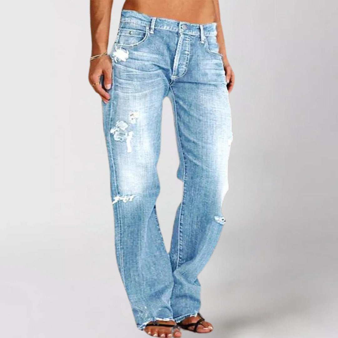 ESRA - LØSE, BREDT SKÅRNE DENIMJEANS TIL KVINDER