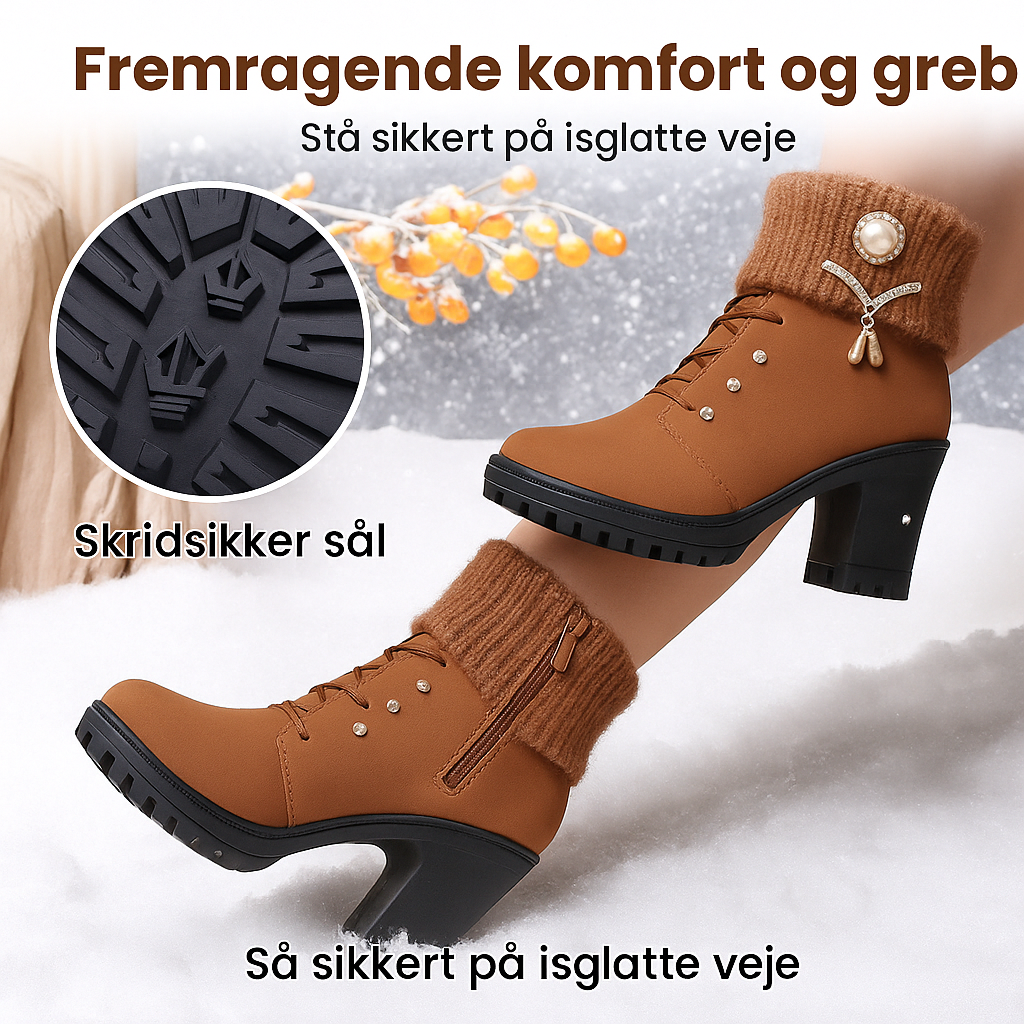 KORELLA - Ykke, varme støvler med chunky hæl.