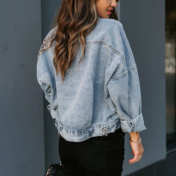 SUMMA - PATCHWORK LEOPARDPRINT DENIMJAKKE