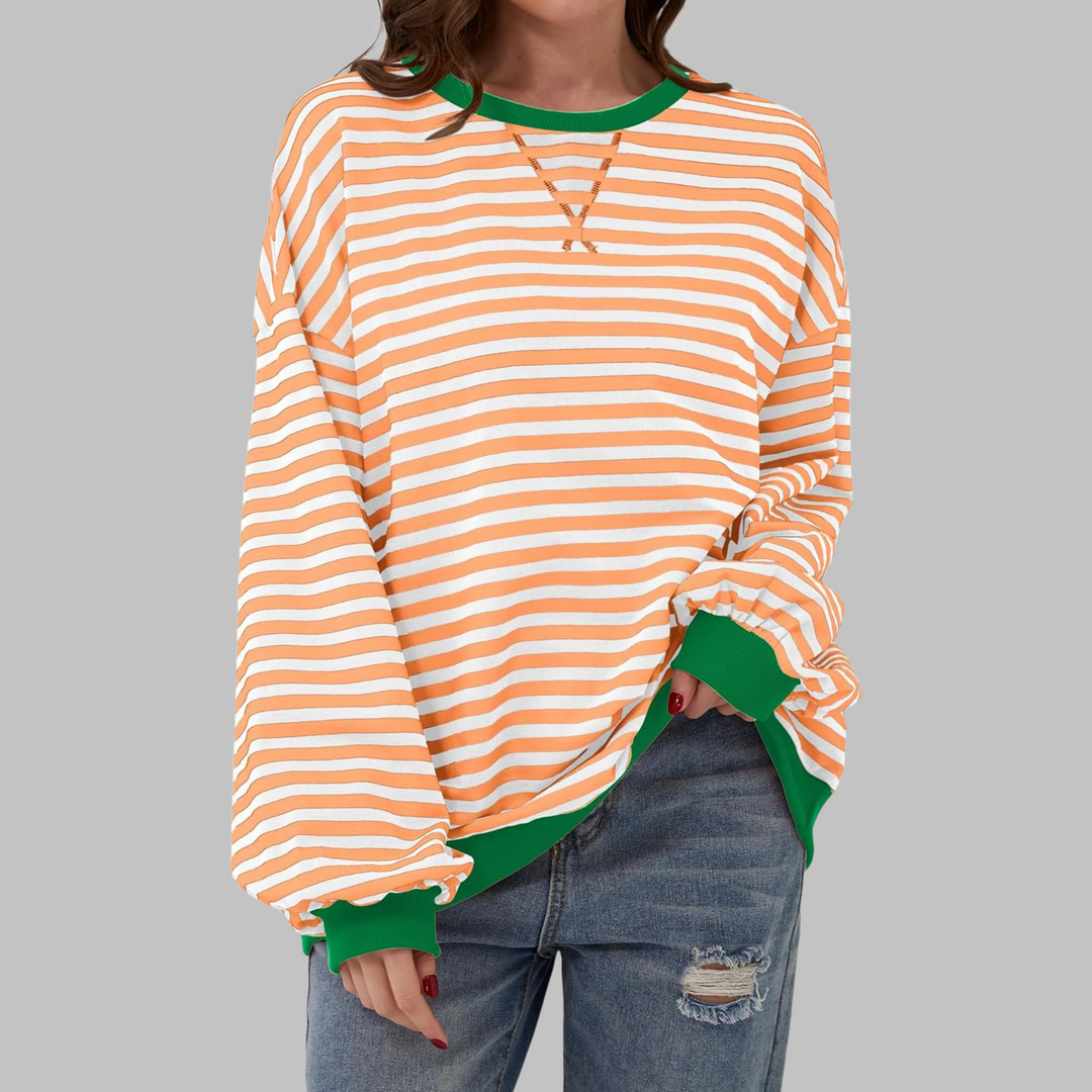 MELORNA – STILFULD LANGÆRMET STRIBET SWEATER