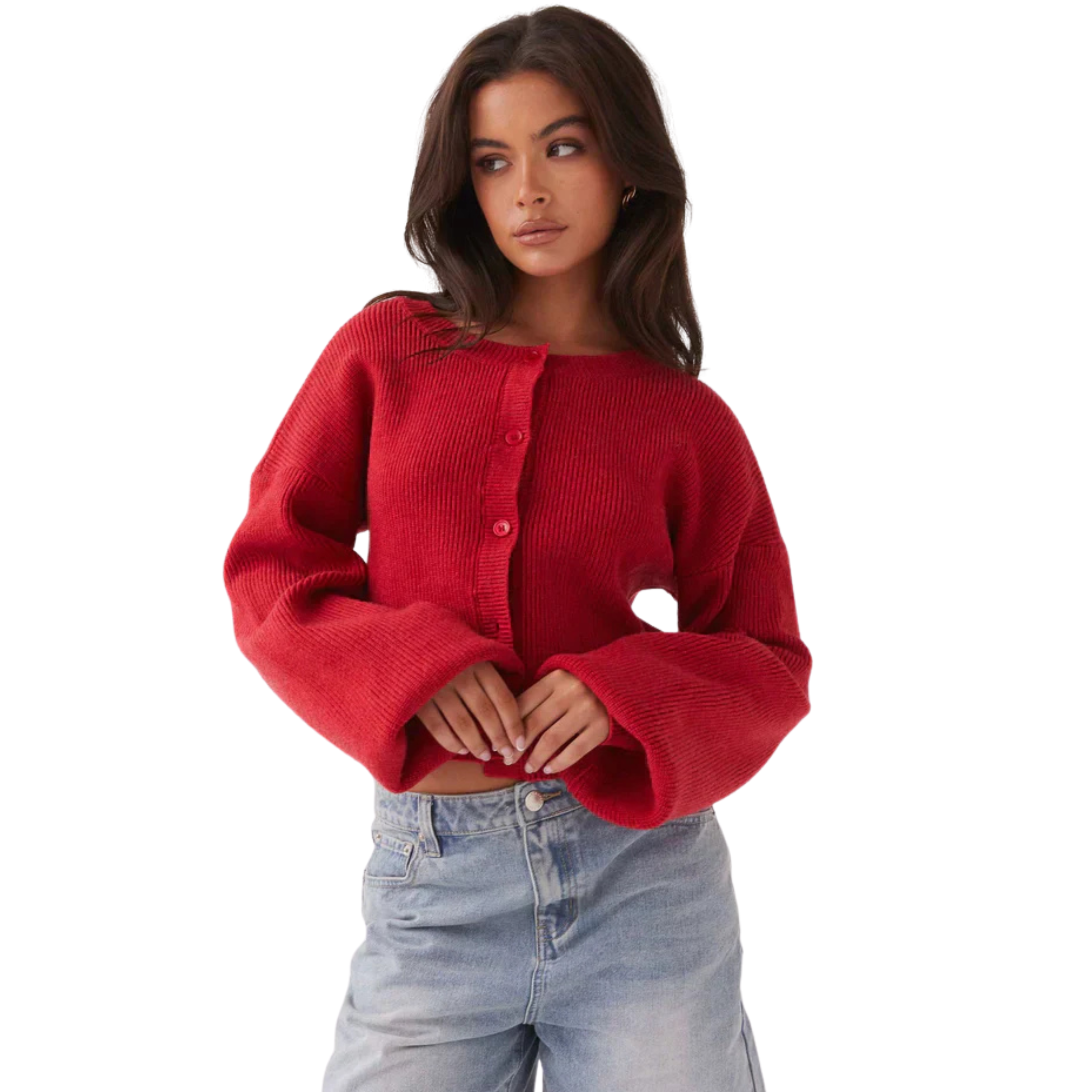 LEAH - RØD CARDIGAN