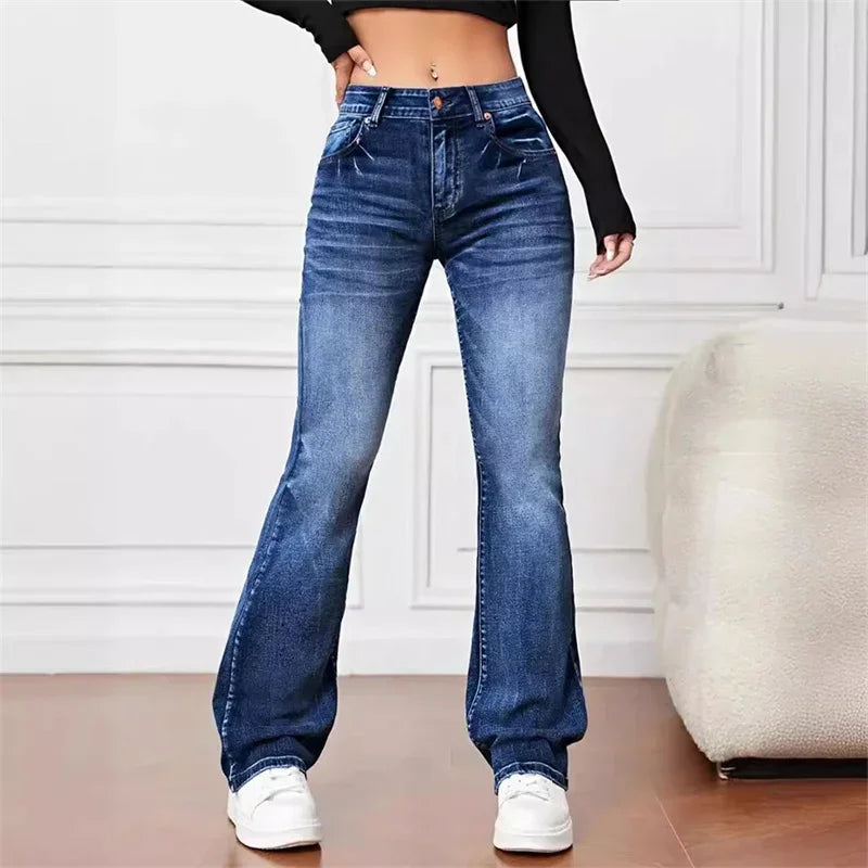ZARA - VINTAGE FLARE JEANS MED MELLEMHØJ TALJE