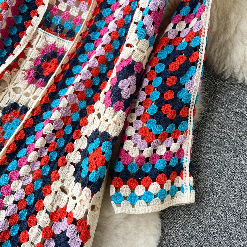 ZARELLA - FARVERIG STRIKKET CARDIGAN