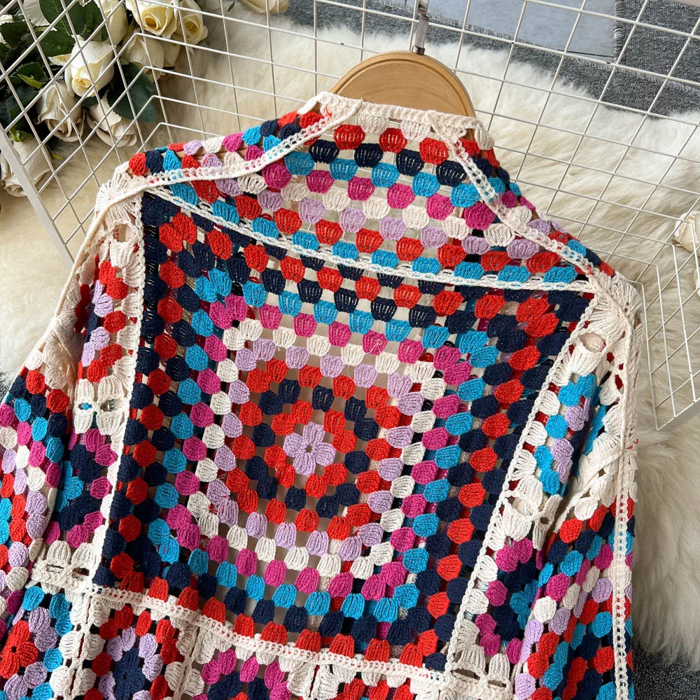 ZARELLA - FARVERIG STRIKKET CARDIGAN