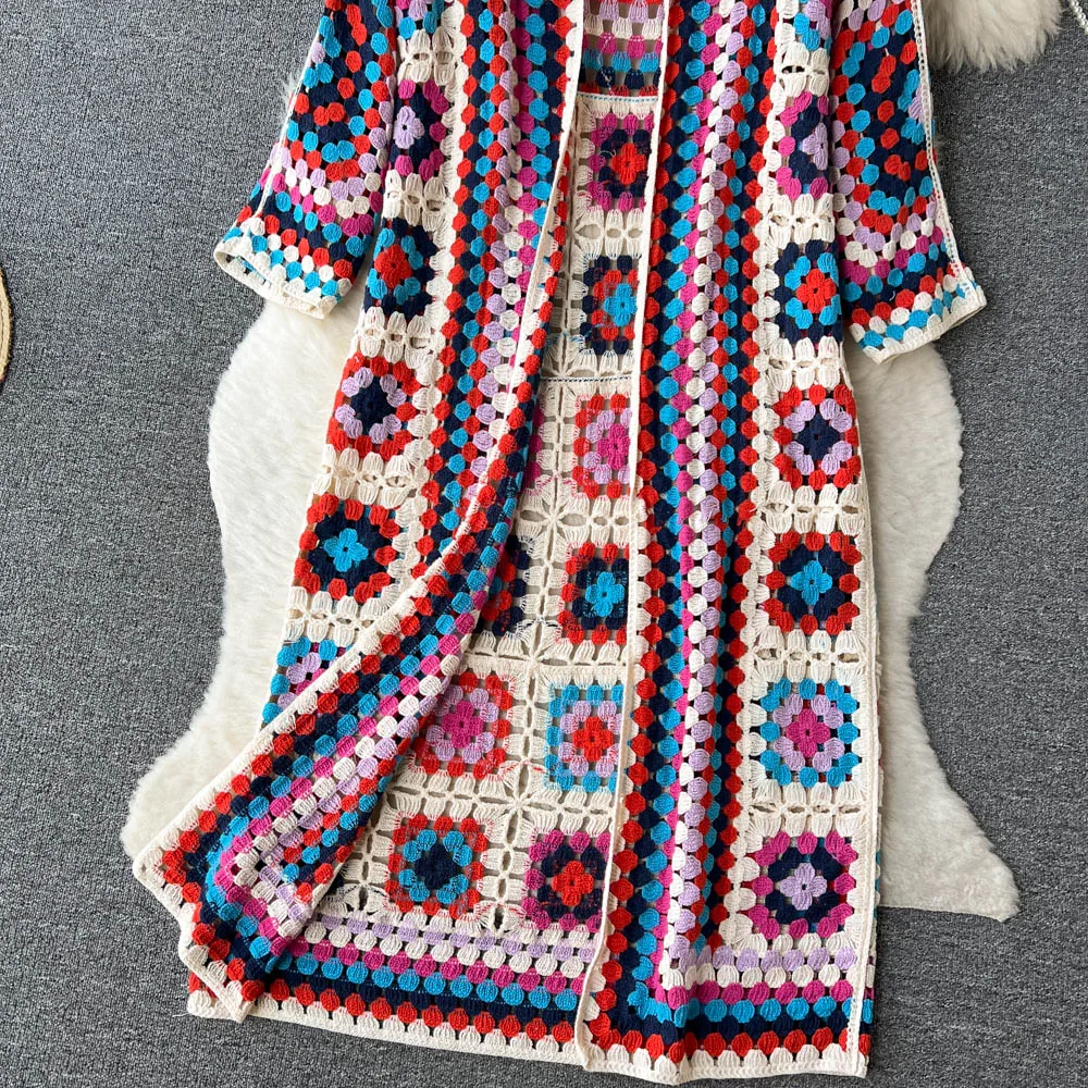 ZARELLA - FARVERIG STRIKKET CARDIGAN