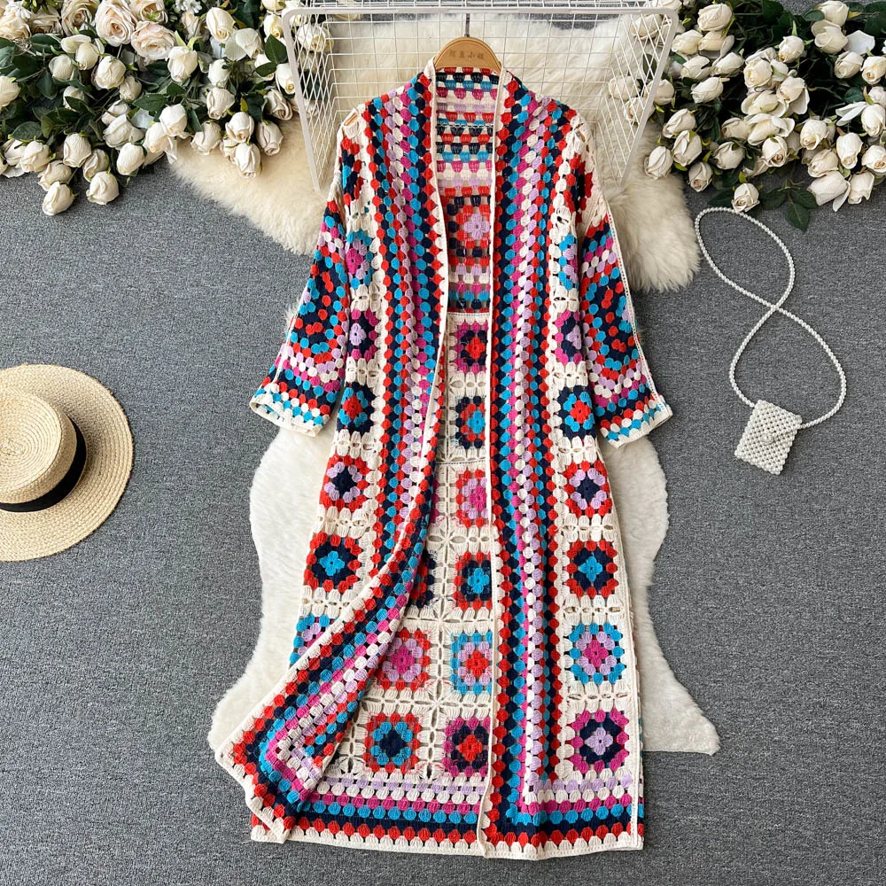 ZARELLA - FARVERIG STRIKKET CARDIGAN