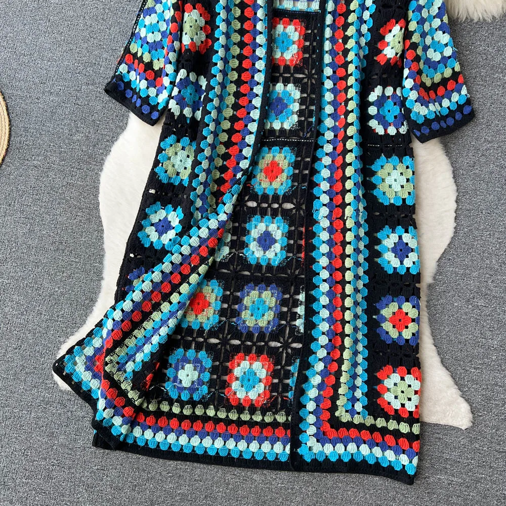 ZARELLA - FARVERIG STRIKKET CARDIGAN