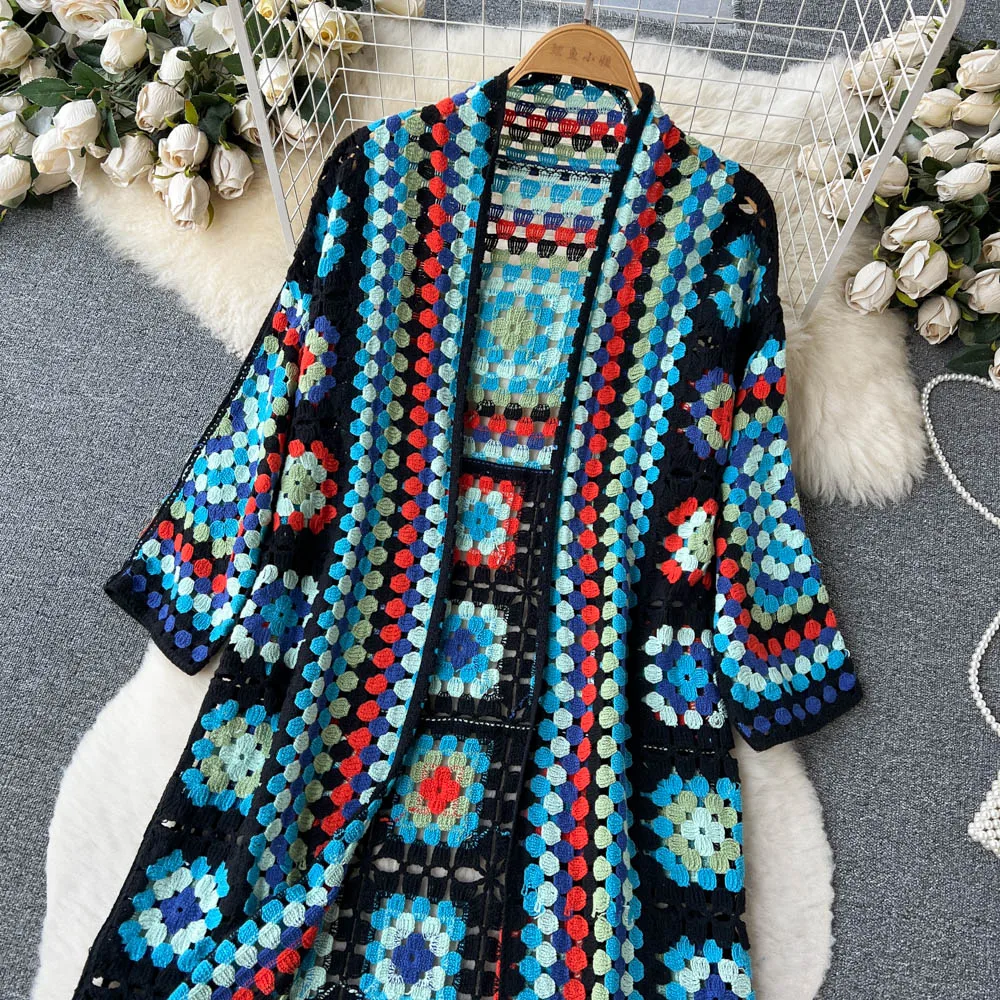 ZARELLA - FARVERIG STRIKKET CARDIGAN