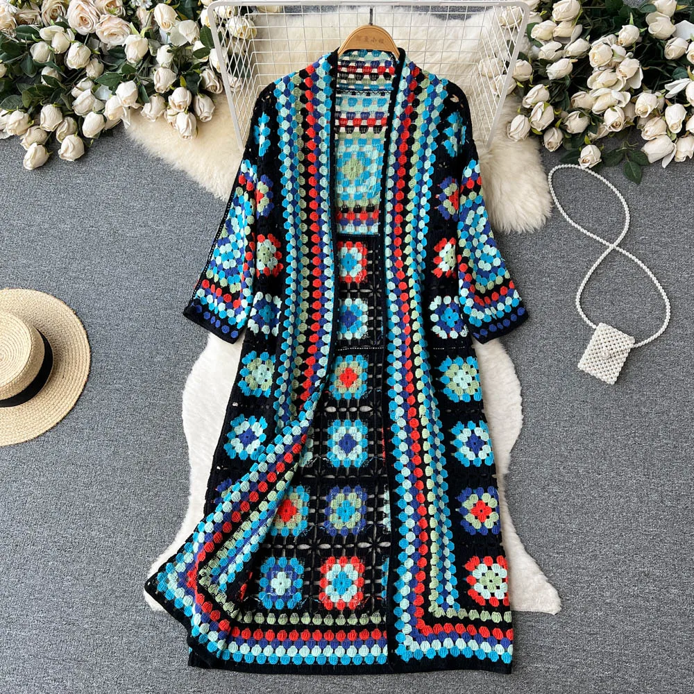 ZARELLA - FARVERIG STRIKKET CARDIGAN