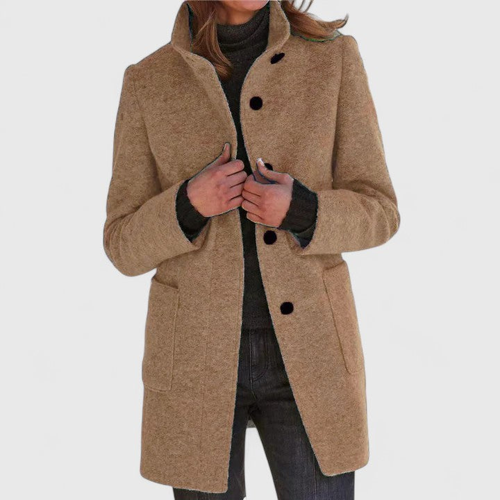 MERAVEN – High-Collar Wool Coat